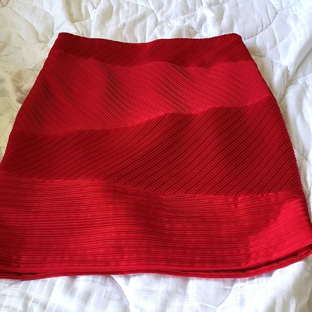 NEW Antonio Melani Maroon Textured Bandage ALine Skirt Size 10